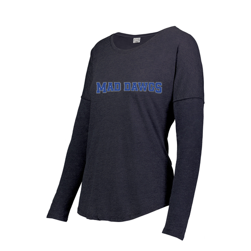 [FTLCUBNV-FAXS-LOGO3] Decker Women's Tri-Blend T-Shirt - Long Sleeve (Female Adult XS, Navy, Logo 3)