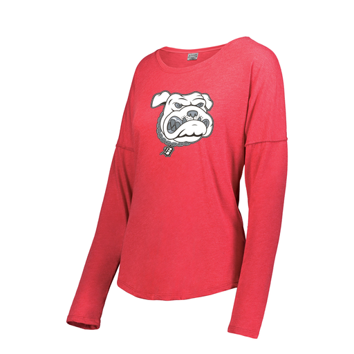 [FTLCUBRD-FAXS-LOGO1] Decker Women's Tri-Blend T-Shirt - Long Sleeve (Female Adult XS, Red, Logo 1)